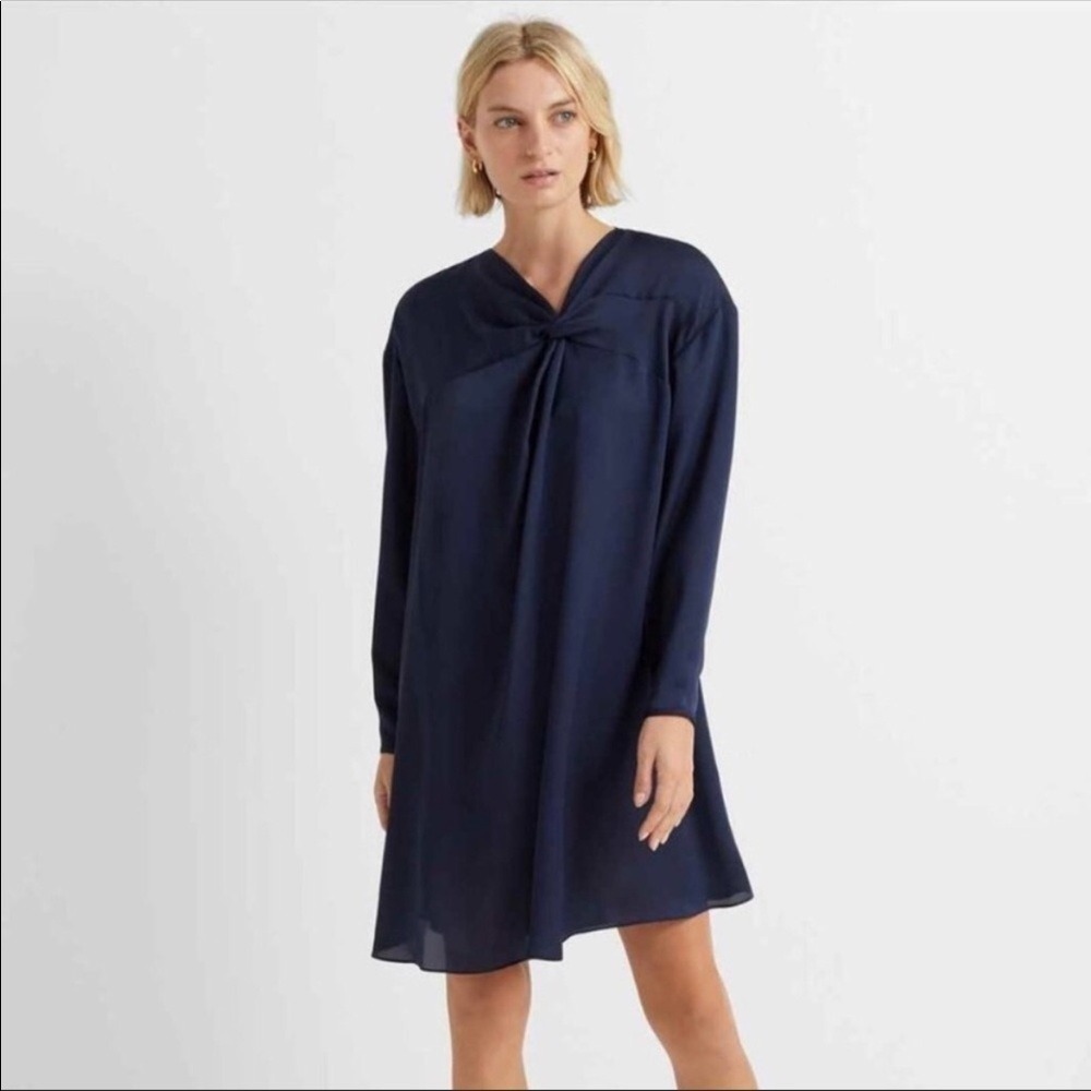 NWT Club Monaco Twist Front Dress Robe in Navy SIze 4